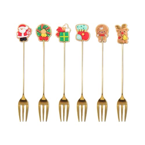 6 Stück/Set Weihnachtslöffel, Edelstahl, Rührlöffel mit Ornament, Teelöffel, Kaffee für Party, Tischdekoration, langer Edelstahl zum Kochen 6 Stück/Set Weihnachtslöffel, Edelstahl, Rührlöffel mit Ornament, Teelöffel, Kaffee für Party, Tischdekoration, langer Edelstahl zum Kochen von Morain