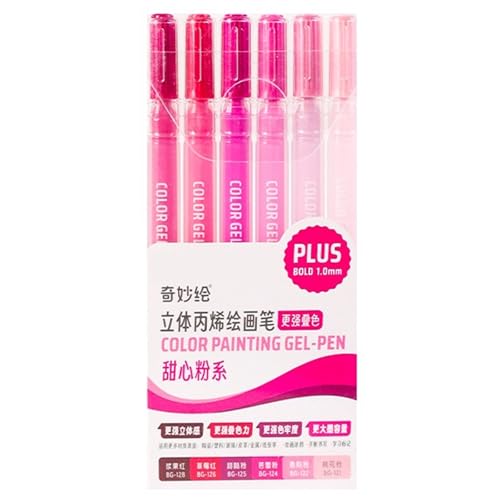 Acryl-Marker-Set mit 6/12/54 Farben, Acrylstifte, Gelstift, Farbmarker für Glas, Metall, Malerei von Morain