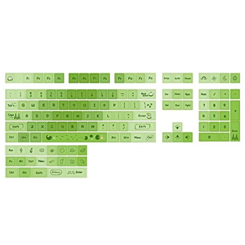 Auffällige grüne PBT XDA Tastenkappen, verbessertes Tipperlebnis, Tastenkappen, 127 Tasten, einzigartige grüne PBT-Tastenkappen, Ersatz-Tastenkappen von Morain