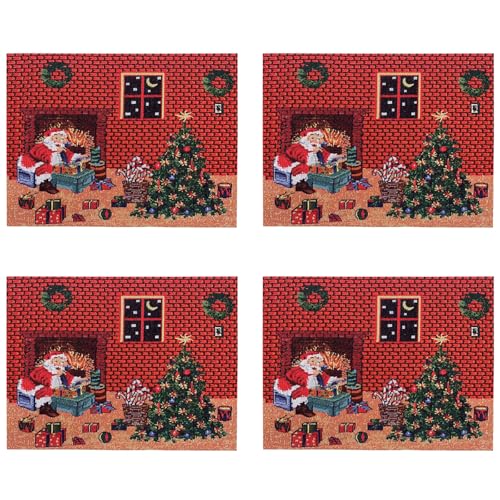 Baumwollleinen, Weihnachts-Tischläufer, Tischschonbezug, Kissen mit farbigem Weihnachtsmann-Muster, für Zuhause und Büro, Dekoration, Urlaubsdekorationen Baumwollleinen, Weihnachts-Tischläufer, Tischschonbezug, Kissen mit farbigem Weihnachtsmann-Muster, für Zuhause und Büro, Dekoration, Urlaubsdekorationen von Morain