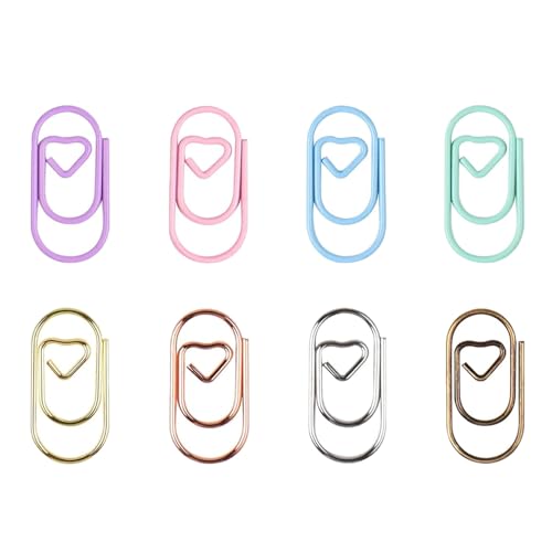 Bunte Büroklammern, kleines Herz, Metallklammern, 20 mm, für Dokumente, Dateien, Papier, Fotokarten, Organisation, Umschläge, 80 Stück Bunte Büroklammern, kleines Herz, Metallklammern, 20 mm, für Dokumente, Dateien, Papier, Fotokarten, Organisation, Umschläge, 80 Stück von Morain