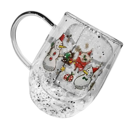 Doppelschichtige Tasse, Glasbecher, Weihnachtsmotiv, 300 ml, Heißgetränke-Trinkgeschirr für Familienfeiern, Kaffeetasse Doppelschichtige Tasse, Glasbecher, Weihnachtsmotiv, 300 ml, Heißgetränke-Trinkgeschirr für Familienfeiern, Kaffeetasse von Morain