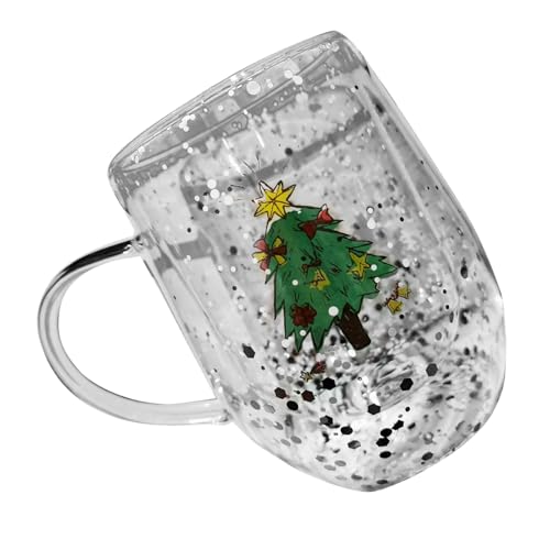 Doppelschichtige Tasse, Glasbecher, Weihnachtsmotiv, 300 ml, Heißgetränke-Trinkgeschirr für Familienfeiern, Kaffeetasse Doppelschichtige Tasse, Glasbecher, Weihnachtsmotiv, 300 ml, Heißgetränke-Trinkgeschirr für Familienfeiern, Kaffeetasse von Morain