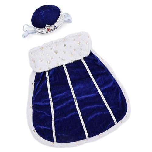 Elegantes königliches Hunde-Kostüm-Set mit Kronenhut, atmungsaktiv, Haustier-Cosplay-Outfit für drinnen und draußen, Halloween-Party, bequemes Hunde-Outfit von Morain