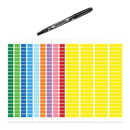 Farbkodierungsetiketten, rechteckig, farbige Aufkleber, rechteckig, bunt, Regenbogenfarben, 10 Stück von Morain