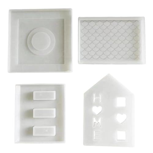 Hollow House Kerzenhalter Form Schimmel Kerzen Basis Silikonform Gips Kerzensekte Crafting Formen Schmuck Herstellung Werkzeug Hochzeitdekoration von Morain