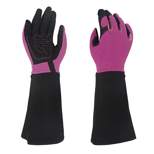 Lange Gartenhandschuhe für Damen und Herren, dornensicher, Rosenschnitt, strapazierfähig, Länge 38 cm, grün/violett, Rosen-Schnitthandschuhe für Herren, dornensicher Lange Gartenhandschuhe für Damen und Herren, dornensicher, Rosenschnitt, strapazierfähig, Länge 38 cm, grün/violett, Rosen-Schnitthandschuhe für Herren, dornensicher von Morain