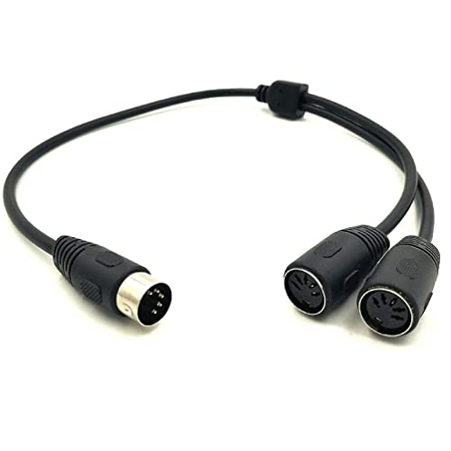 Morain 50 cm MIDI DIN 5Pin Y Splitter Adapterkabel Stecker Auf Doppel DIN-5 Buchse Verlängerung Audiokabel Linie Für MIDI Keyboards MIDI Sync Kabel 1 Zu 2 Konverter Drahtleitung von Morain