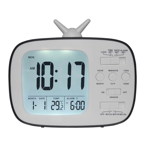 Morain Fernseher Digitaler Wecker Mit 12 Und Für Kinder Studentenbettseiten LED Backlight Takt von Morain
