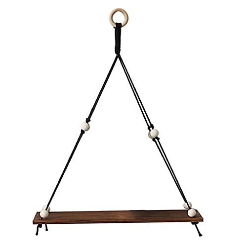 Morain Holzwandregal Baumwollseile Schwung Pflanze Blumentopf Ständer Rack Pflanze Blumentopf Hängende Ständer von Morain