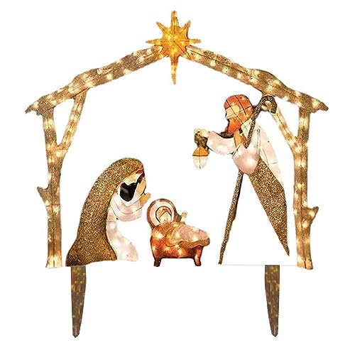 Morain Krippe Kinderkrippe Statue Weihnachtskrippe Figuren Miniaturen Ornament Kirche Heimdekoration Heilige Familie Statue Katholisch Für Den Außenbereich von Morain