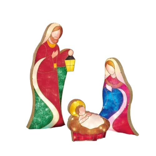 Morain Krippe Kinderkrippe Statue Weihnachtskrippe Figuren Miniaturen Ornament Kirche Heimdekoration Heilige Familie Statue Katholisch Für Den Außenbereich von Morain