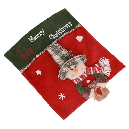 Morain Stuhlhussen mit Weihnachtsmann- und Schneemannmotiv für Weihnachten, Büro und Heimdekoration, waschbar, 1 Stück, weiche Stuhlhussen Morain Stuhlhussen mit Weihnachtsmann- und Schneemannmotiv für Weihnachten, Büro und Heimdekoration, waschbar, 1 Stück, weiche Stuhlhussen von Morain