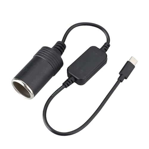 Morain USB C auf 12 V Auto Zigaretten Feuerzeug Buchse Konverter Kabel für Fahrzeugelektronik Gadgets Auto Navigation von Morain