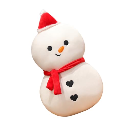 Morain Weihnachtskissen, weiches Weihnachtsmann- und Schneemann-Überwurfkissen für den Urlaub, bequemes Baumwollkissen für Kinder von Morain