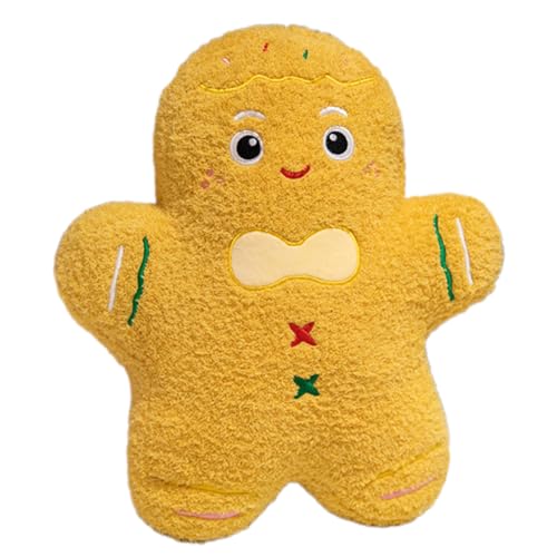Morain Weihnachtskissen mit Ingwer-Puppen-Ornament, glückliche Dekoration 2025, Geschenk, Sofa-Dekoration, Weihnachtskissen von Morain