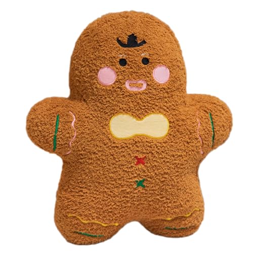 Morain Weihnachtskissen mit Ingwer-Puppen-Ornament, glückliche Dekoration 2025, Geschenk, Sofa-Dekoration, Weihnachtskissen von Morain