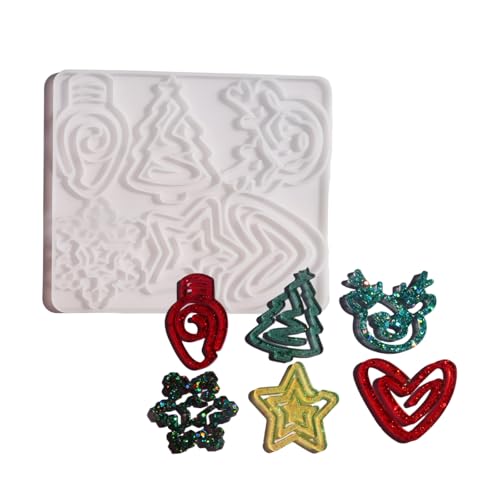 Papierklammer-Harzform mit Weihnachtsmann-Design, hochwertige, sichere Silikonmaterialien für Bastler, wiederverwendbare Silikonform von Morain