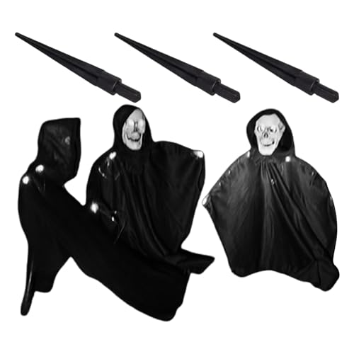 Set mit 3 Specter-Figuren für Halloween, einfache Montage, Outdoor-Ornament mit Lichterkette, batteriebetrieben, Adorment Specter Figuren Set mit 3 Specter-Figuren für Halloween, einfache Montage, Outdoor-Ornament mit Lichterkette, batteriebetrieben, Adorment Specter Figuren von Morain