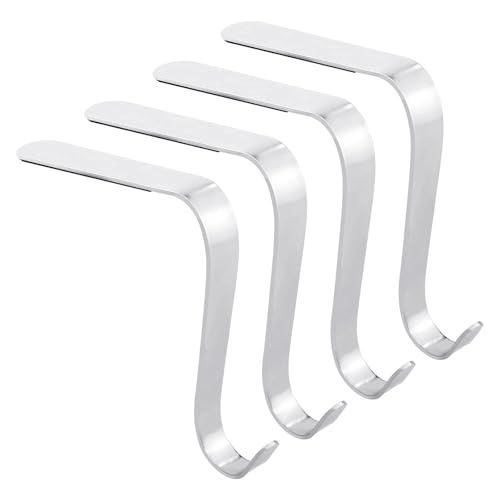 Set mit 4 stilvollen Weihnachtsstrumpfhaltern, Zubehör für Kaminsims, Haken und Girlanden, Clip in stabilen Metall-Weihnachtsstrumpfhaltern von Morain