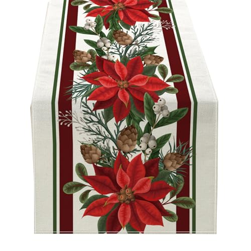 Tischläufer mit weihnachtlichem Navida-Motiv, lebendige und zarte Weihnachtsdekoration Tischläufer mit weihnachtlichem Navida-Motiv, lebendige und zarte Weihnachtsdekoration von Morain