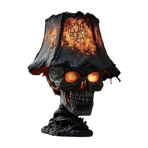 Totenkopf-Tischleuchte aus Kunstharz, Halloween-Dekoration, LED-Schreibtischlampe für Terrasse, Garten, Zuhause, Spukhaus, Tafelaufsätze, Kunstharz, Halloween Totenkopf-Tischleuchte aus Kunstharz, Halloween-Dekoration, LED-Schreibtischlampe für Terrasse, Garten, Zuhause, Spukhaus, Tafelaufsätze, Kunstharz, Halloween von Morain