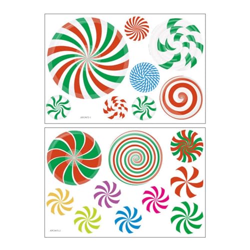 Weihnachts-Süßigkeiten-Wandaufkleber-Set, festliche Aufkleber, Fensterdekoration, Partyzubehör, abnehmbare Fensteraufkleber Weihnachts-Süßigkeiten-Wandaufkleber-Set, festliche Aufkleber, Fensterdekoration, Partyzubehör, abnehmbare Fensteraufkleber von Morain