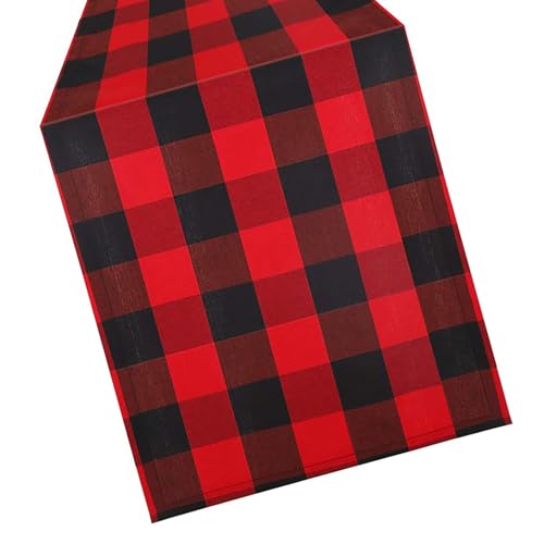 Weihnachts-Tischläufer-Schonbezug, Polyester, Baumwolle, kariert, für Zuhause und Büro, Dekoration, Urlaubsdekorationen Weihnachts-Tischläufer-Schonbezug, Polyester, Baumwolle, kariert, für Zuhause und Büro, Dekoration, Urlaubsdekorationen von Morain