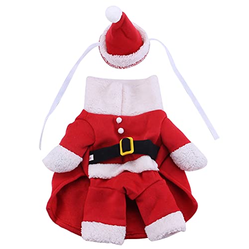 Weihnachtskostüm für Hunde, Weihnachtsmann, Winterkleidung, roter Hut, hautfreundlich, modisch, Haustierbedarf, Weihnachtsmann-Kostüm von Morain