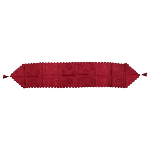 Weihnachtstischläufer, moderne rot-weiße Schneeflocken, Winter-Party-Dekoration, waschbare Tischdecke, 34 x 180 cm, Weihnachtsdekoration, Tischdekoration Weihnachtstischläufer, moderne rot-weiße Schneeflocken, Winter-Party-Dekoration, waschbare Tischdecke, 34 x 180 cm, Weihnachtsdekoration, Tischdekoration von Morain