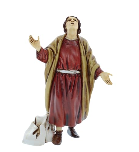 Moranduzzo Erstaunter für Krippe 13 cm Maßstab 1:15 - Unzerstörbare Krippenfiguren - Stil 700', Handbemalt, Offizielles Produkt, Hergestellt in Italien, Bildhauer M. Landi von Moranduzzo