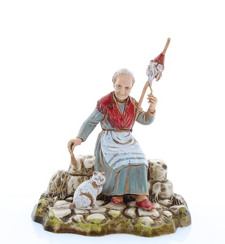 Moranduzzo Spinnerin für Krippe 10 cm Maßstab 1:20 - Unzerstörbare Krippenfiguren - Stil 700', Handbemalt, Offizielles Produkt, Hergestellt in Italien, Bildhauer M. Landi Moranduzzo Spinnerin für Krippe 10 cm Maßstab 1:20 - Unzerstörbare Krippenfiguren - Stil 700', Handbemalt, Offizielles Produkt, Hergestellt in Italien, Bildhauer M. Landi von Moranduzzo