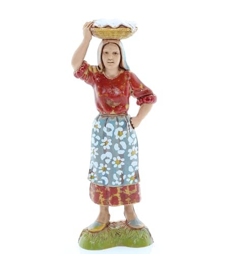 Moranduzzo Frau mit Korb auf dem Kopf für Krippe 10 cm Maßstab 1:20 – Höhe 9,7 cm – Figur aus PVC/Resin, Unzerbrechlich, Stil ‘700, Handbemalt, Bildhauer M. Landi Moranduzzo Frau mit Korb auf dem Kopf für Krippe 10 cm Maßstab 1:20 – Höhe 9,7 cm – Figur aus PVC/Resin, Unzerbrechlich, Stil ‘700, Handbemalt, Bildhauer M. Landi von Moranduzzo