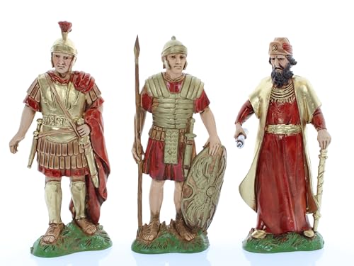 Moranduzzo König Herodes und 2 Römische Soldaten für Krippe 12 cm Maßstab 1:15 - Unzerstörbare Krippenfiguren - Stil 700', Handbemalt, Offizielles Produkt, Hergestellt in Italien, Bildhauer M. Landi Moranduzzo König Herodes und 2 Römische Soldaten für Krippe 12 cm Maßstab 1:15 - Unzerstörbare Krippenfiguren - Stil 700', Handbemalt, Offizielles Produkt, Hergestellt in Italien, Bildhauer M. Landi von Moranduzzo