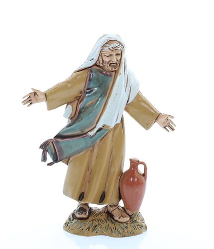 Moranduzzo Mann mit Krug für Krippe 10 cm – Standard 10 – Unzerbrechliche Figur, Arabischer Stil, Handbemalt, Offizielles Produkt, Made in Italy, Bildhauer M. Landi von Moranduzzo