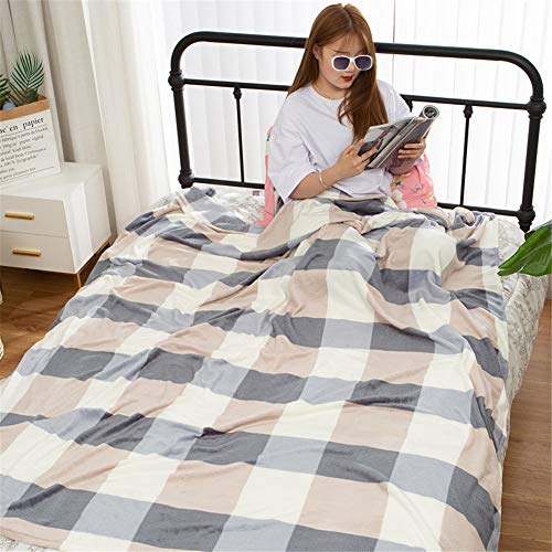 Morbuy Leichte Flanell Decke, Kuscheldecke Sofadecke Bettüberwurf Erhältlich Decke Tagesdecke Decke für Sofa und Bett Falten-beständig Schmusedecke (200x230cm,Blaues Plaid) von Morbuy