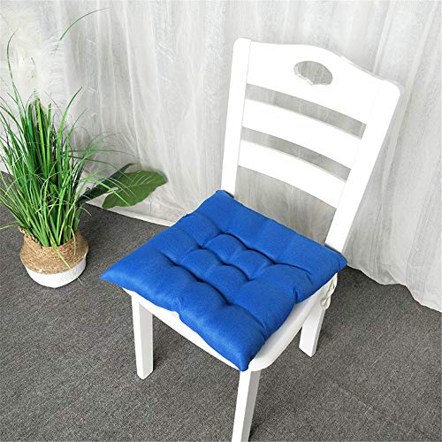 Morbuy Platz Stuhlkissen, 100% Baumwolle Dicke Polsterung Sitzkissen für Gartenstuhl, Küche oder Esszimmerstuhl - Bequeme Atmungsaktiv Indoor Outdoor Stuhlauflage (45 * 45,Blau) von Morbuy