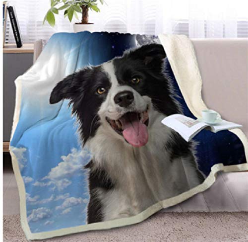 Morbuy Samt Leichte Decke, 3D Kuscheldecke Sofadecke Bettüberwurf Erhältlich Decke Tagesdecke Decke für Sofa und Bett Falten-beständig Schmusedecke (150x200cm,Schwarzer Hund) von Morbuy