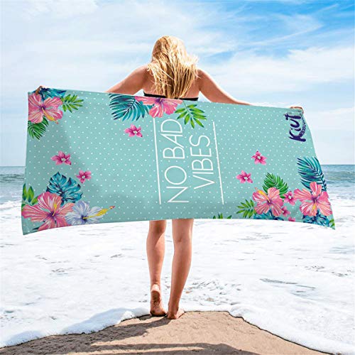 Morbuy Strandtuch Groß, Microfaser Leicht Kompakt Tragbar Rechteckig Schnelltrocknend Ideal als Strandtuch Das Beste Schwimmen Sport Reisen Yoga & Gym Handtuch Badetuch (75x150cm,Blume) von Morbuy