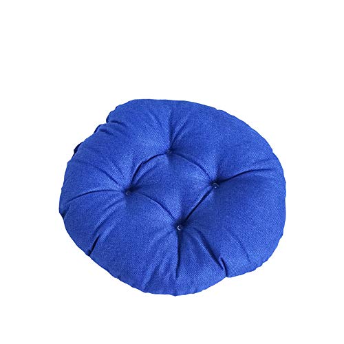 Morbuy Stuhlkissen Runde Einfarbig Sitzkissen, Atmungsaktiv Leinenimitat Tatami Mat Komfortable Stühle Bodenkissen Sitzauflagen für Outdoor Garten Office Sessel (40x40cm,Blau) von Morbuy