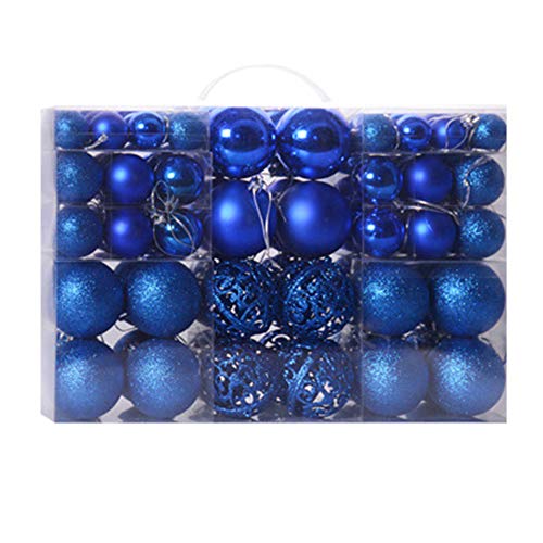 Baumkugeln 100 Stück Christbaumkugeln Weihnachtskugeln, Morbuy Kunststoff Weihnachtsbaumkugeln Plastik Bruchsicher, Weihnachtsbaumschmuck Weihnachtsdeko (Blau) von Morbuy