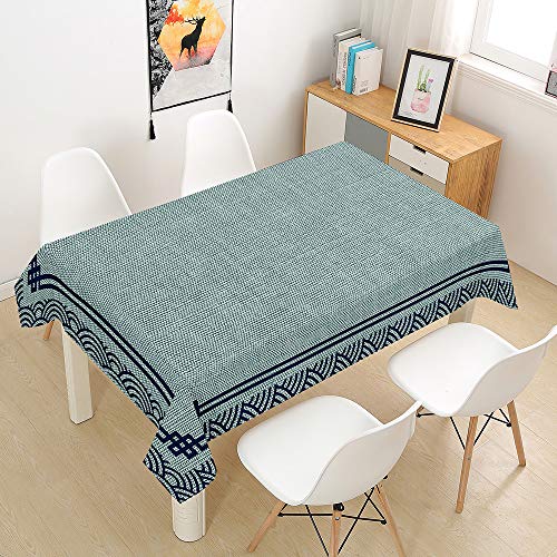 Morbuy Einfach Tischdecke Abwaschbar Tischtuch Rechteckig Tischwäsche Gartentischdecke Outdoor Tischdekoration Wasserdicht Polyester Ölfest Pflegeleicht (100x140cm,Türkis) von Morbuy