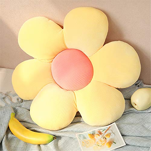 Morbuy Stuhlkissen Blumen Form Sitzkissen, Plüsch Tatami Stuhl Kissen, Weiche, Komfortable Verdickte Sitzkissen Kissen Bodenmatte Kinderzimmer Dekor (40x40cm(15.7x15.7inch),Gelb) von Morbuy