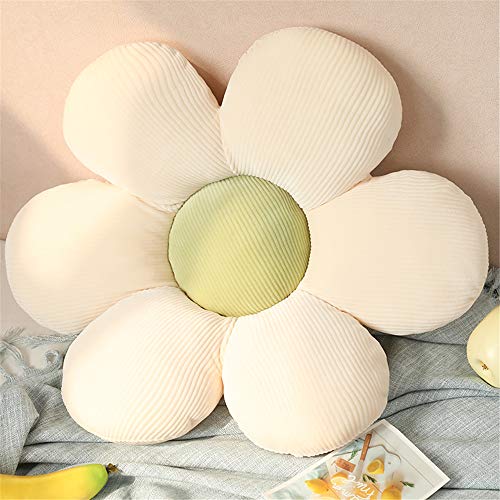 Morbuy Stuhlkissen Blumen Form Sitzkissen, Plüsch Tatami Stuhl Kissen, Weiche, Komfortable Verdickte Sitzkissen Kissen Bodenmatte Kinderzimmer Dekor (40x40cm(15.7x15.7inch),Weiß & Grün) von Morbuy