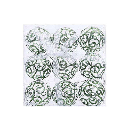 Baumkugeln 9 Stück Christbaumkugeln Weihnachtskugeln, Morbuy Kunststoff Weihnachtsbaumkugeln Plastik Bruchsicher, Weihnachtsbaumschmuck Weihnachtsdeko (8cm,Grün) von Morbuy
