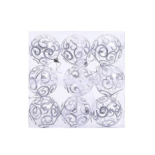 Baumkugeln 9 Stück Christbaumkugeln Weihnachtskugeln, Morbuy Kunststoff Weihnachtsbaumkugeln Plastik Bruchsicher, Weihnachtsbaumschmuck Weihnachtsdeko (8cm,Silber) von Morbuy