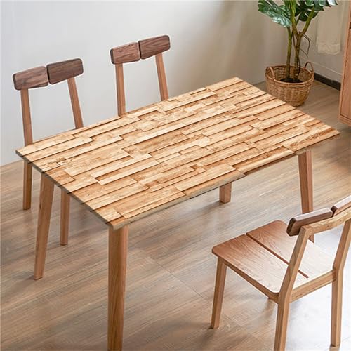 Morbuy 3D Holzbrett Drucken Rechteckige Elastische Tischdecke, wasserdichte Gartentischdecken Quadratisch Angepasste Tischdecke Abwischbar Tischdecken Tischtuch (80x80cm,Holzbrett) von Morbuy