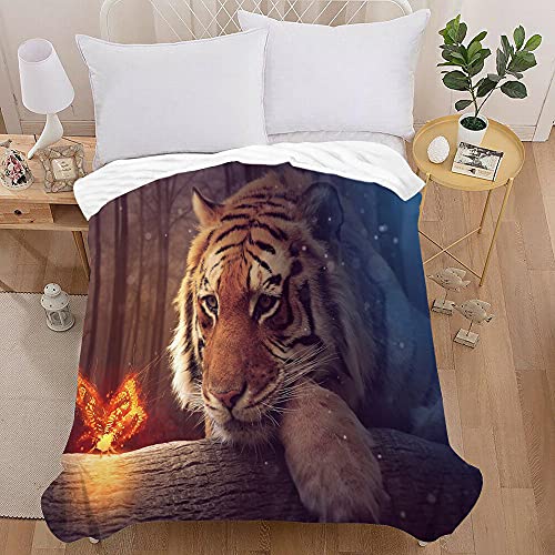 Morbuy 3D Tiger Drucken Kuscheldecke Decke, Sofa Weiche Flanelldecke Warm Sofadecke Wohndecke Kuscheldecke Mikrofaser für Bettüberwurf Tagesdecke (150x200cm,Schmetterling) von Morbuy