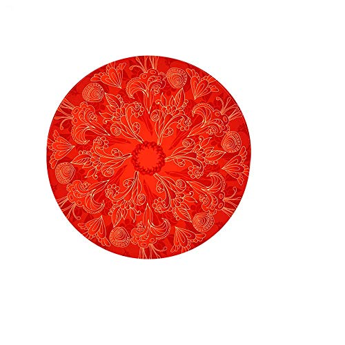 Morbuy Abwaschbar Tischdecke Rund Antifouling Wasserdicht Pflegeleicht Tischtuch Mit Elastische Kante Knitterfrei Wischbar Für Terrasse Innen- Draussen Esstisch (140cm,Orange) von Morbuy