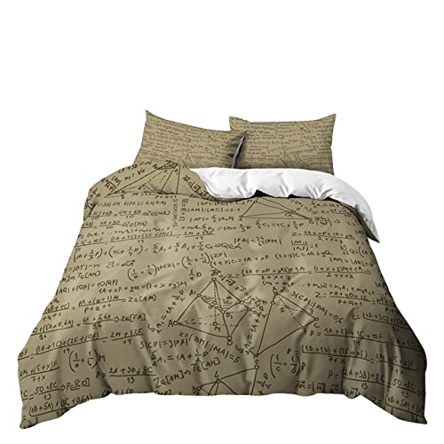 Morbuy Bettbezug Bettwäsche Set, 3D Formel Drucken Mikrofaser Bettwäsche-Set Junge Mädchen Deluxe Weiche mit Reißverschluss Bettbezug und Kissenbezüge (200x200cm,Funktion) von Morbuy